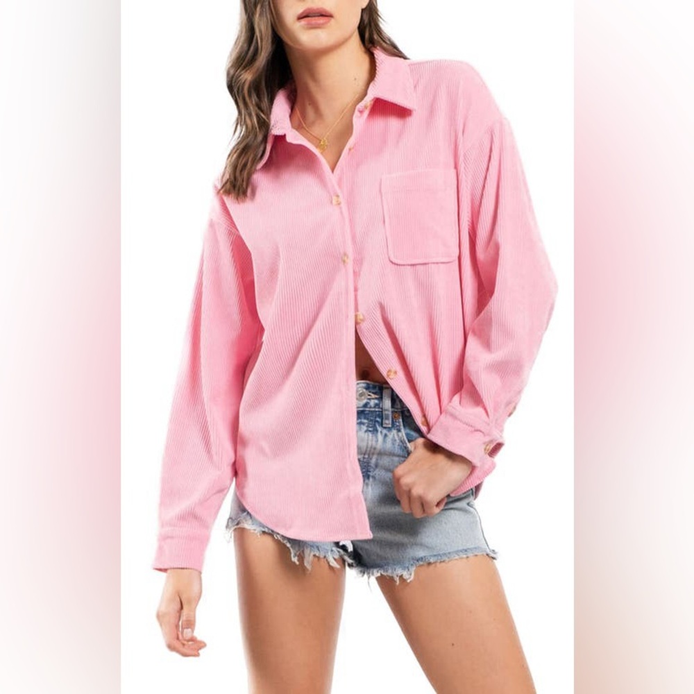 🩷blu pepper Pink Corduroy Jacket🩷